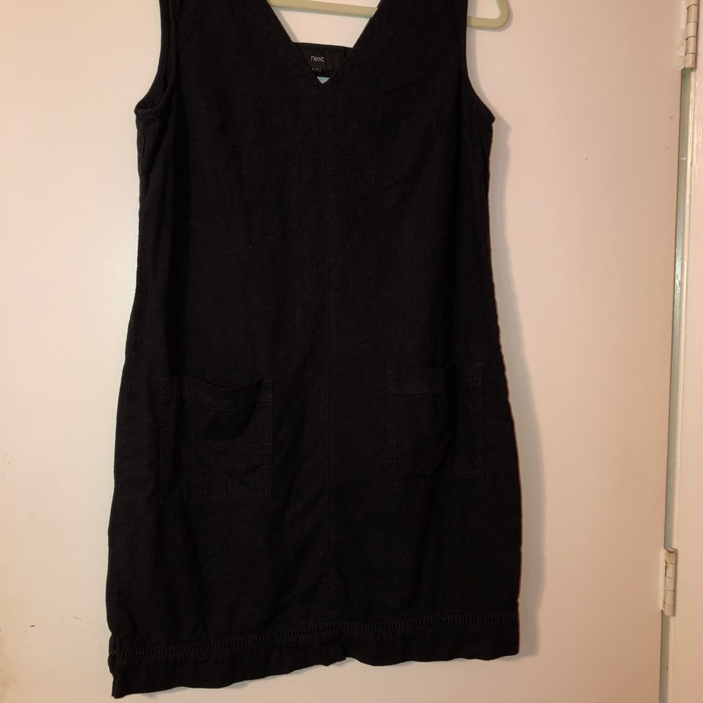 Next 55% Linen dress black size 14 UK, 10 US